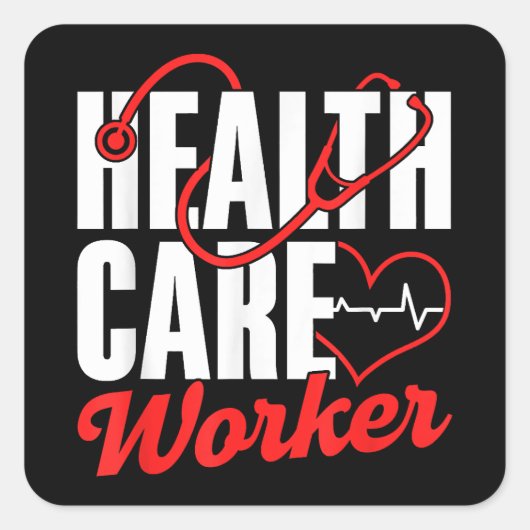 Sticker Carré Professionnel de la santé Gratuit universel aborda (Devant)
