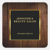 Sticker Carré Professionnel de promotion du bois d'or noir moder (Devant)