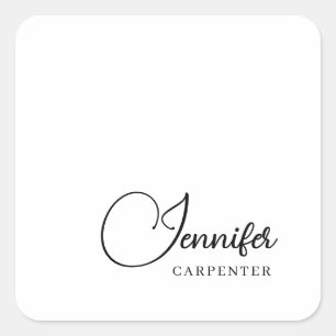 Sticker Carré Professionnel élégant moderne minimaliste ajouter 