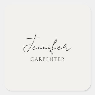 Sticker Carré Professionnel élégant moderne minimaliste ajouter 