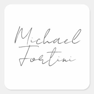 Sticker Carré Professionnel minimaliste moderne gris blanc