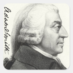 Sticker Carré Profil Adam Smith (avec signature)