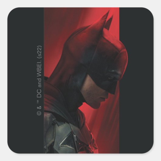 Sticker Carré Profil Batman Red Bar (Devant)
