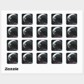 Sticker Carré Profil d'Alien spatial (Feuille)