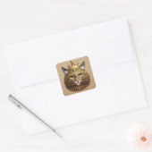 Sticker Carré Profil de chat royal (Enveloppe)