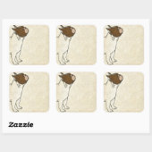 Sticker Carré Profil de French Bulldog En tête (Feuille)