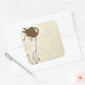 Sticker Carré Profil de French Bulldog En tête (Enveloppe)