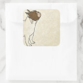 Sticker Carré Profil de French Bulldog En tête (Sac)
