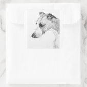 Sticker Carré Profil Whippet (Sac)