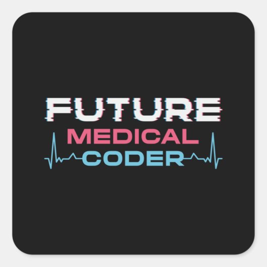 Sticker Carré Programmateur de codeur ICD futur Médicale (Devant)