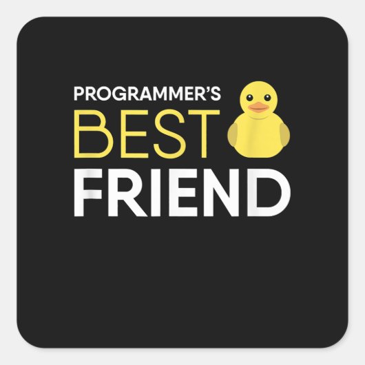 Sticker Carré Programmateurs de débogage de canard en caoutchouc (Devant)