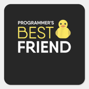 Sticker Carré Programmateurs de débogage de canard en caoutchouc