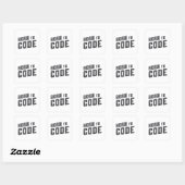 Sticker Carré Programmeur ICD de code médical born to code (Feuille)