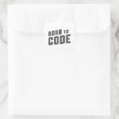 Sticker Carré Programmeur ICD de code médical born to code (Sac)
