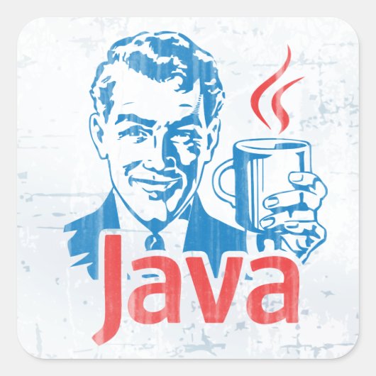 Sticker Carré Programmeur Java (Devant)