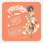 Sticker Carré Progrès pas perfection élégante femme d'affaires (Devant)