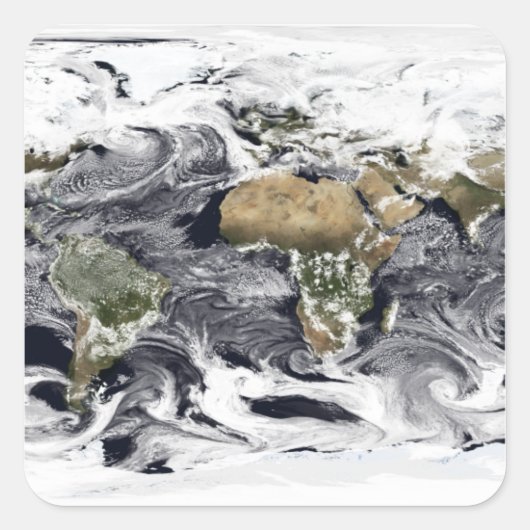 Sticker Carré Projection cylindrique équidistale (Devant)