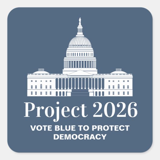 Sticker Carré Projet 2026 Vote pour la démocratie (Devant)