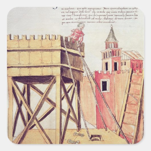 Sticker Carré Projet pour une tour de siège (Devant)