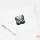 Sticker Carré Promenade d'hiver à travers la neige - Vue pare-br (Enveloppe)