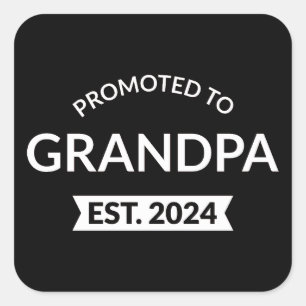 Sticker Carré Promu À Grand-Père Est. 2024 II