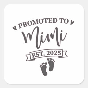 Sticker Carré Promu à Mimi Est. Grand-mère à devenir 2025