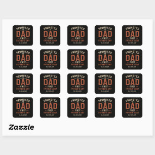 Sticker Carré Promu Papa dès 2026 Première Fête des Pères Vintag