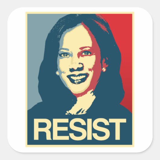 Sticker Carré Propagande de Kamala Harris - RESIST - (Devant)