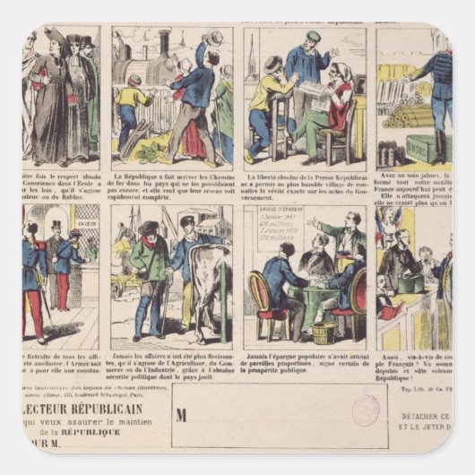 Sticker Carré propagande républicaine (Devant)