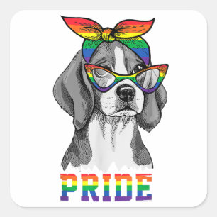 Sticker Carré Propriétaire de chiot Amoureux des chiens mignon B
