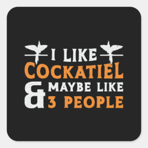 Sticker Carré Propriétaires De Cockatiel J'Aime Les Amateurs D'O