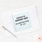 Sticker Carré Propriété de bienvenue Retour à l'école (Enveloppe)