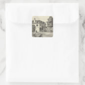 Sticker Carré Propriété de Wm V Reid, Villa Park, NJ (Sac)