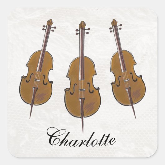 Sticker Carré Propriété du violoncelle (Devant)