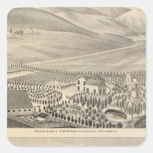 Sticker Carré Propriétés Dyer, Hupers (Devant)