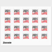 Sticker Carré Propulsé par l'amour de Beagle (Feuille)