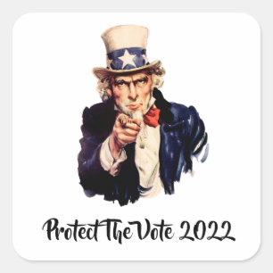 Sticker Carré Protéger L'Autocollant Carré Vote 2022