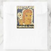 Sticker Carré Protégez-La De La Tuberculose (Sac)