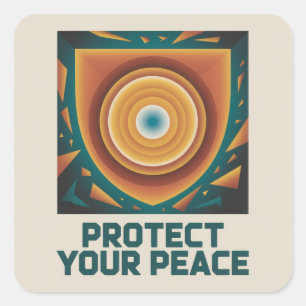 Sticker Carré Protégez Votre Paix
