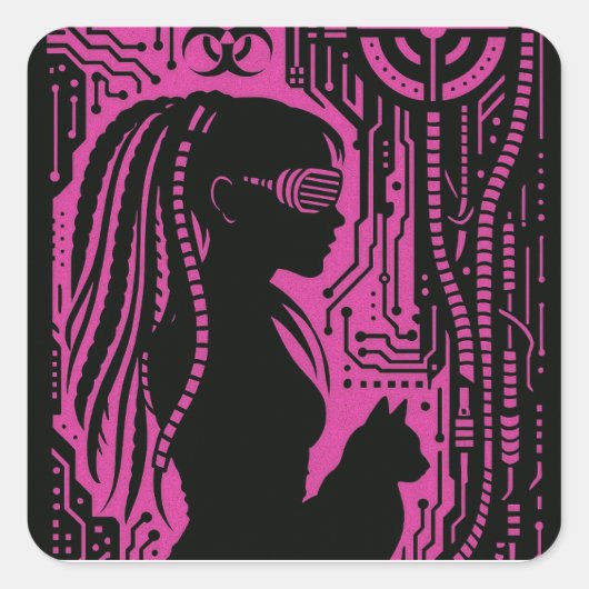 Sticker Carré Protocole Neon Dread (Devant)
