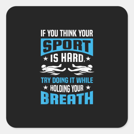 Sticker Carré Proud Swimming Lover (Devant)