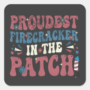 Sticker Carré Prouver le plus fière dans le Patch Juillet 4 USA