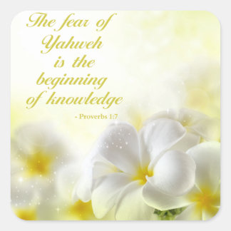 Sticker Carré Proverbes 1:7 | Citation Verse De La Bible