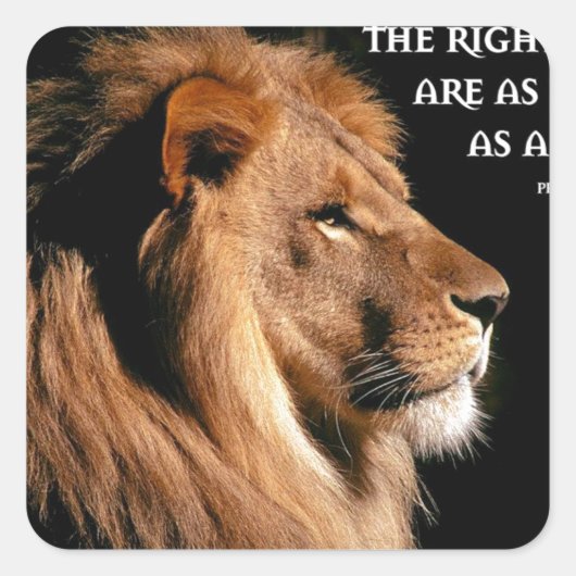 Sticker Carré Proverbes 28:1 (Devant)