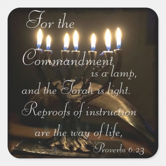 Sticker Carré Proverbes 6:23 (Devant)