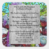 Sticker Carré Psalm 23 biblical quote (Devant)