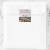 Sticker Carré Psalm 46 Scripture Be Still Desert Landscape (Sac)