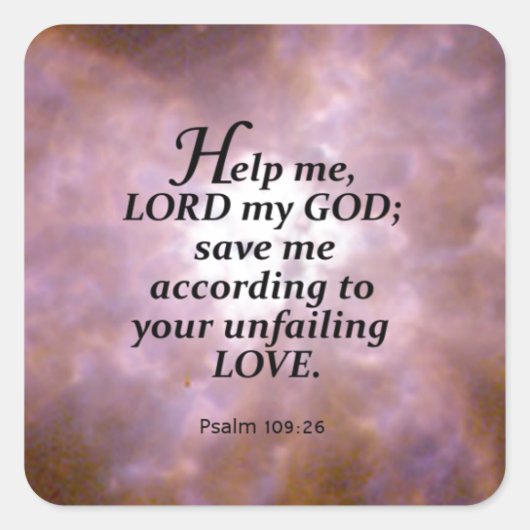 Sticker Carré Psaume 109:26 (Devant)