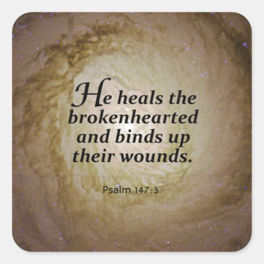 Sticker Carré Psaume 147:3 (Devant)