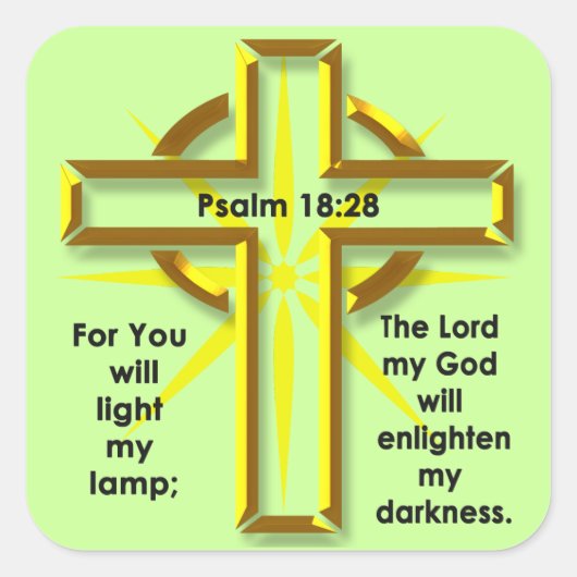 Sticker Carré Psaume 18:28 (Devant)